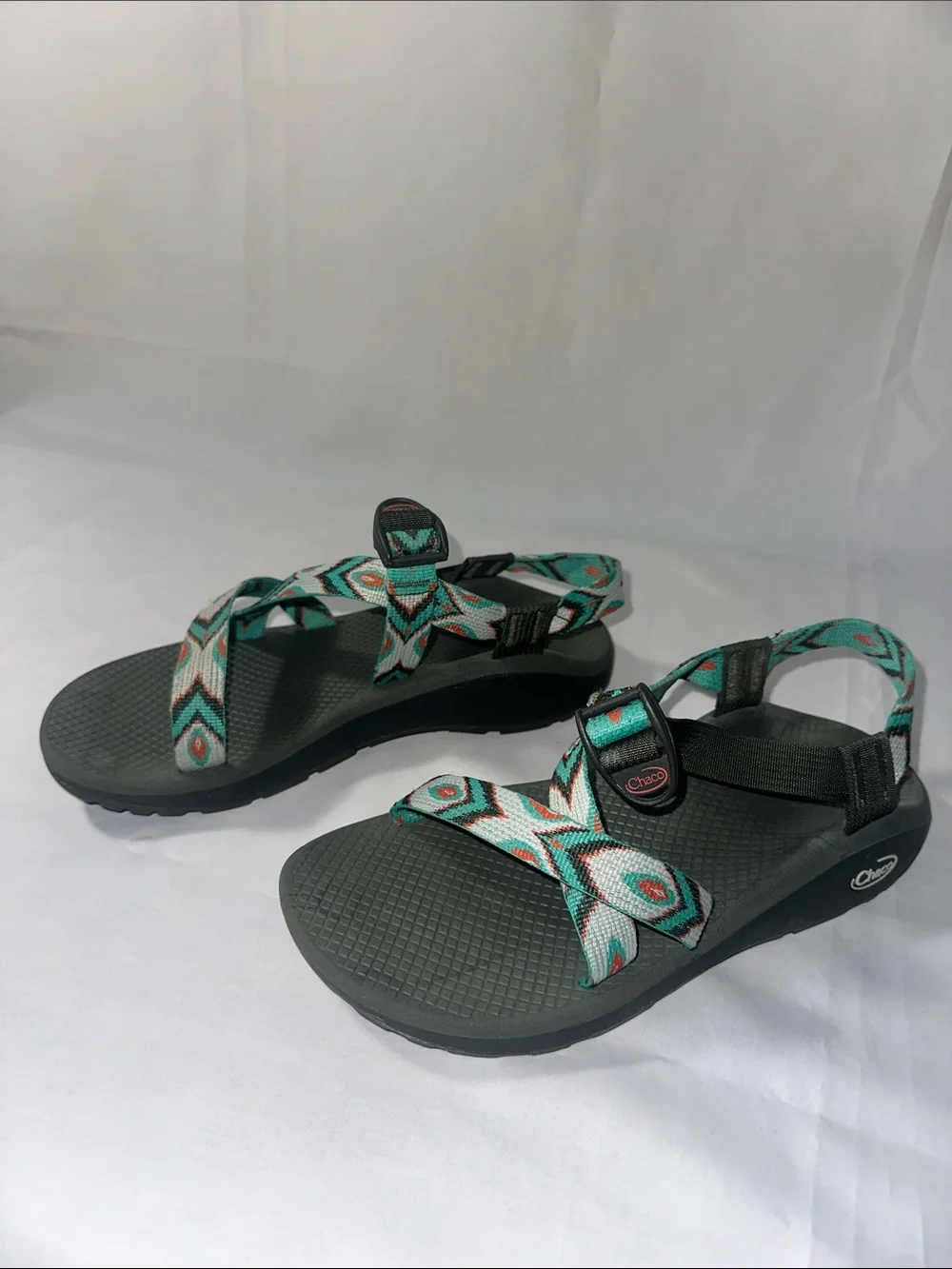 Chaco Z/1 Classic Sandals Women’s 9 Teal Geometric Aztec Boho